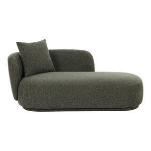 Mykonos Daybed i grønn tekstil med pute – moderne lounge design.