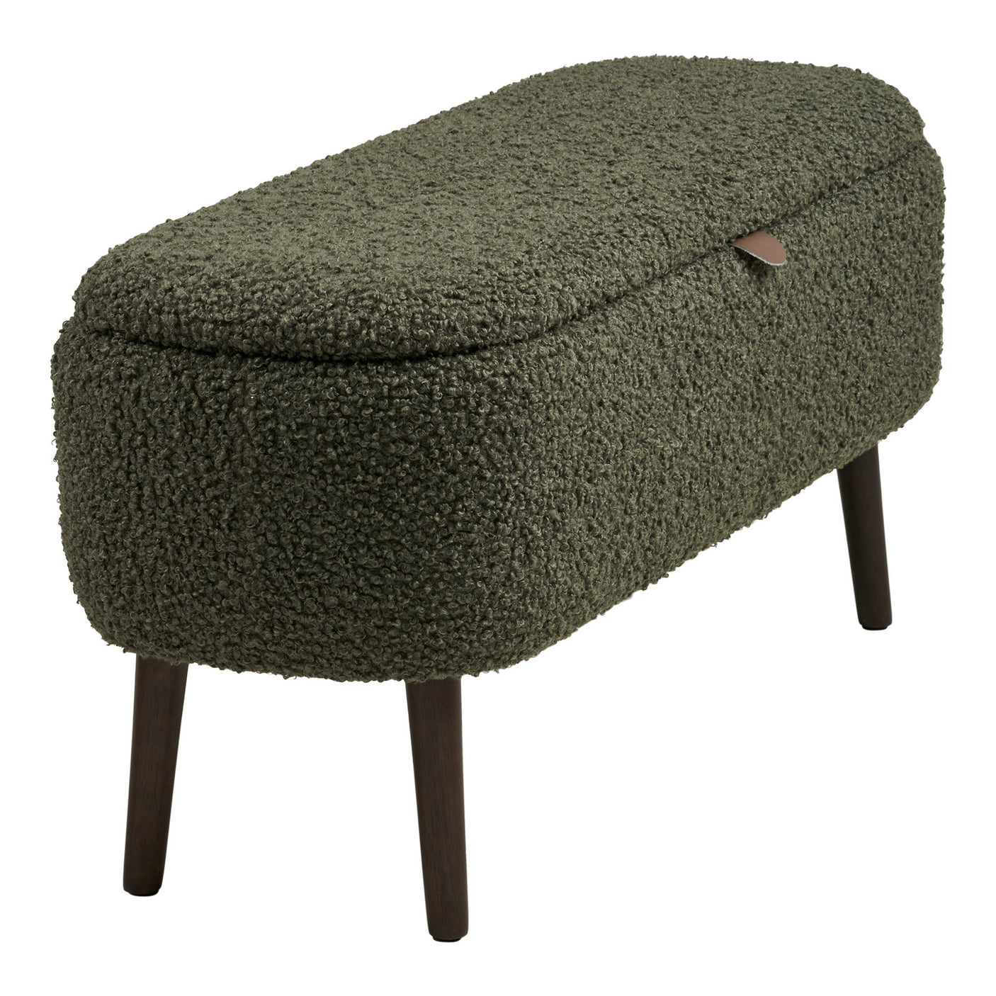 Harlow benk med oppbevaring teddy grønn 95x37x45 cm - bilde 5
