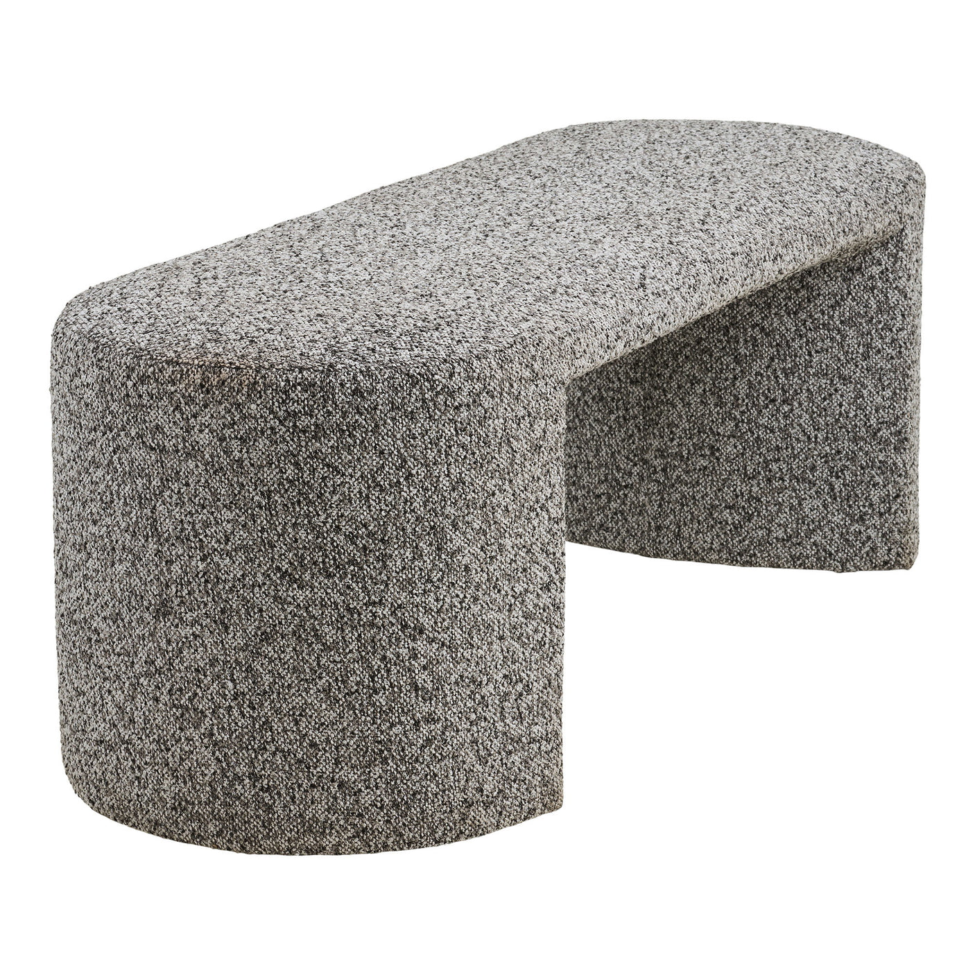 Westport benk bouclé sort og hvit 120x45x44 cm - bilde 3