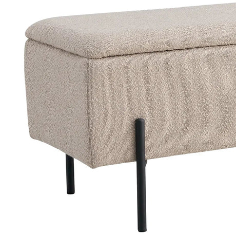 Watford benk med oppbevaring bouclé beige 95 cm - Lindas Dekor