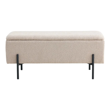 Watford benk med oppbevaring bouclé beige 95 cm - Lindas Dekor