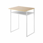 Sidebord med treplate og uttrekkbar hylle hvit 53 x 45 x 66,8 cm