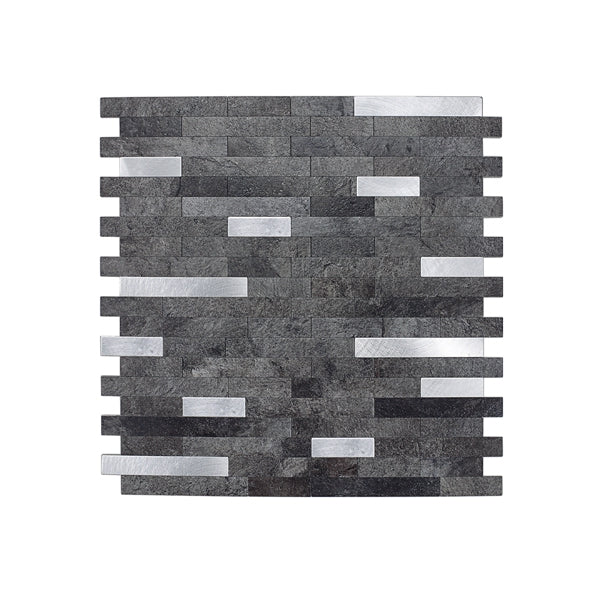 Vareprøve: Stein mørk grå selvklebende veggfliser