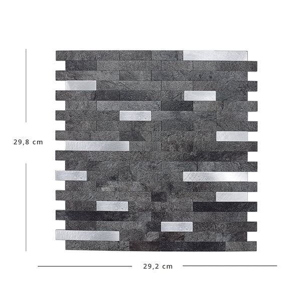 Vareprøve: Stein mørk grå selvklebende veggfliser