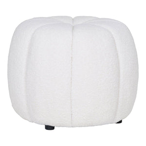 Paisley puff off - white ø48 cm - Lindas Dekor