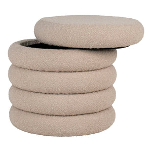 Brooklyn puff med lagring beige ø44 cm - Lindas Dekor