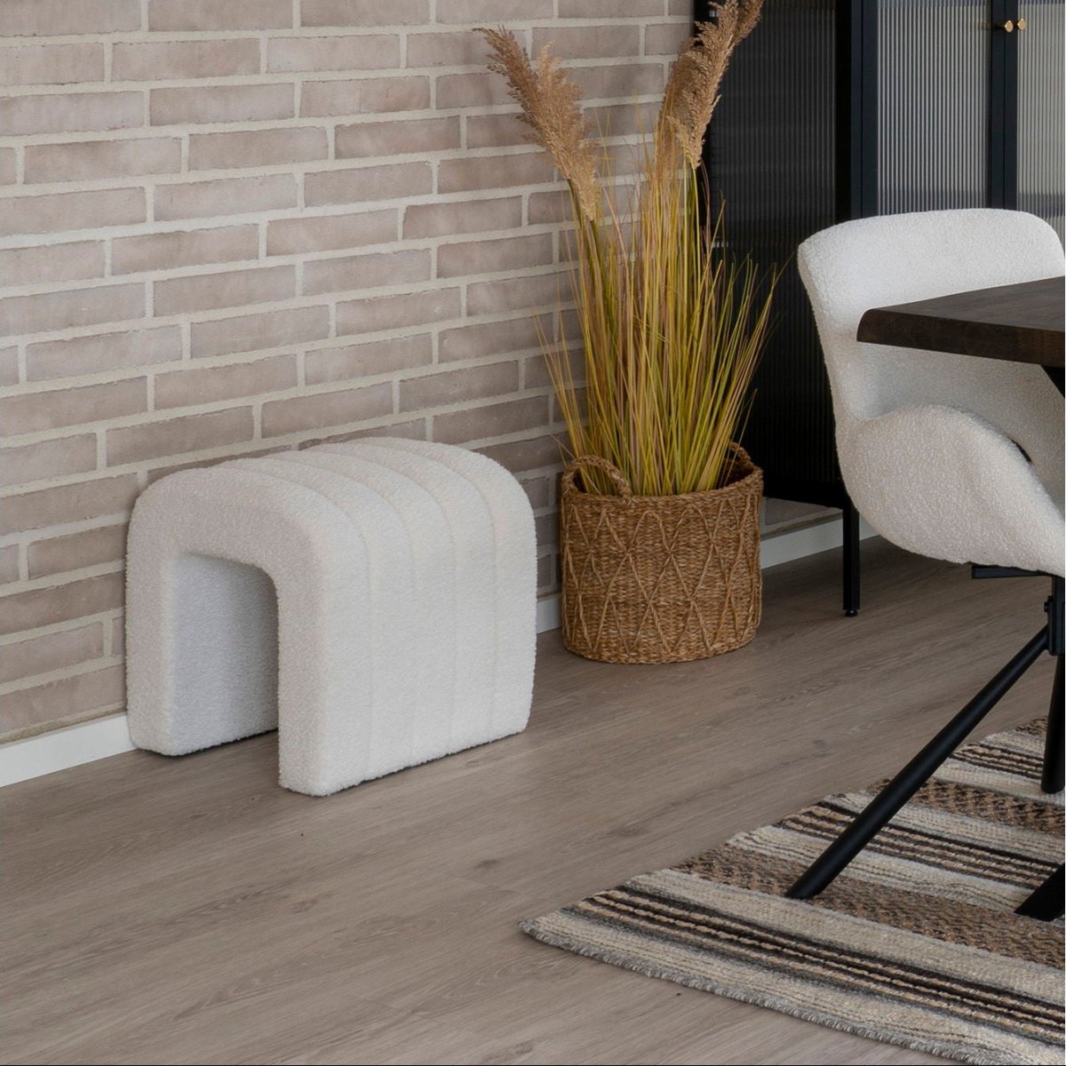 Colma puff hvit 42 x 41 x 36 cm - Lindas Dekor