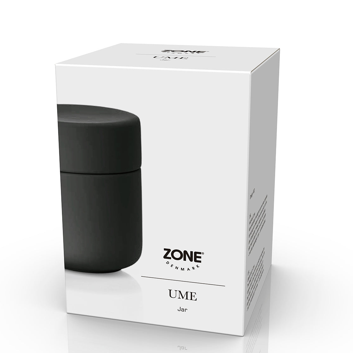 Original emballasje til Zone Denmark Ume krukke med lokk sort