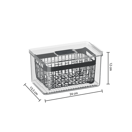 Kjøleskapsboks Tidy Fridge 24 x 15 cm, mål på boksen