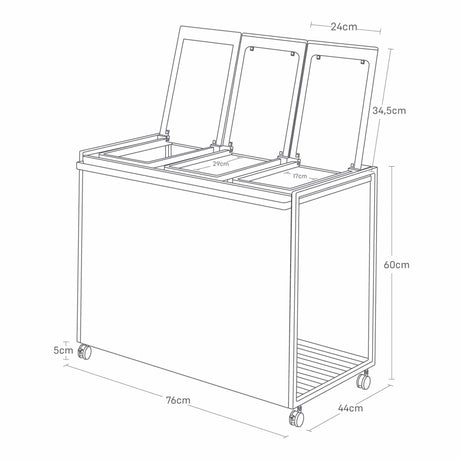 Dimensjoner av avfallsorteringssystem