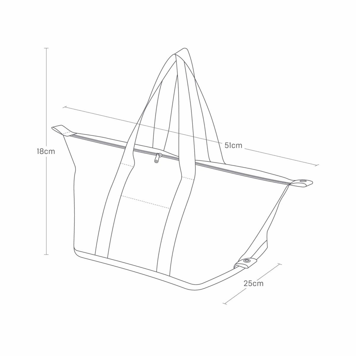 Kjølebag grå sammenleggbar 51 x 18 cm - Lindas Dekor