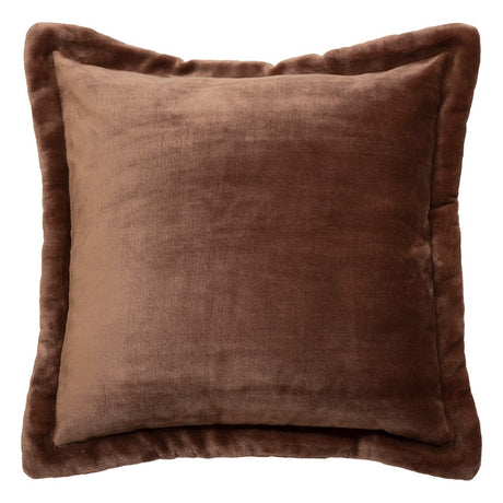 Myk flanellpute i rolig brun, 53 x 53 cm