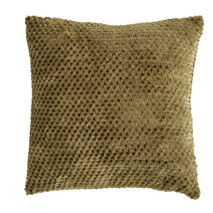 Lyno jacquardpute i kakigrønn flanell, 40 x 40 cm