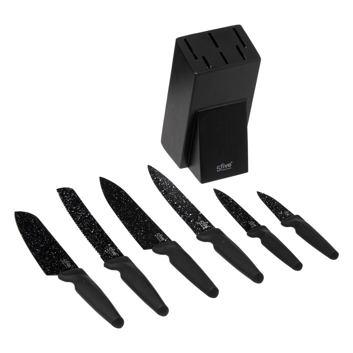 Knivblokk Caractère med 6 kniver, knivene lagt ut
