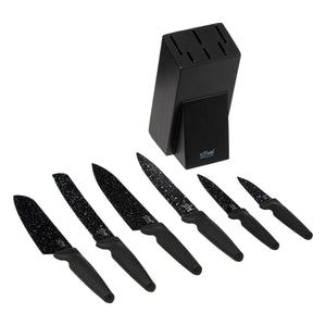 Knivblokk Caractère med 6 kniver, knivene lagt ut
