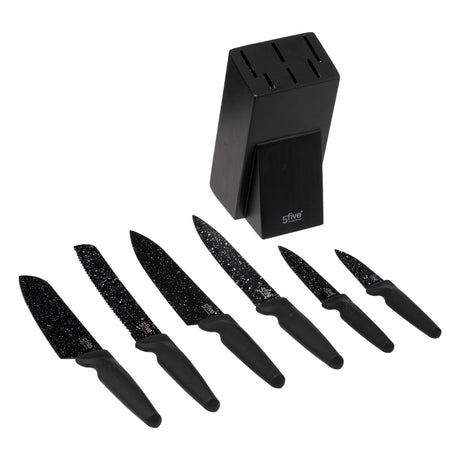 Knivblokk Caractère med 6 kniver, knivene lagt ut