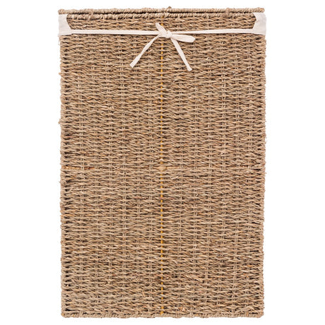 Høy, smal sivvaskekurv i brun naturfiber