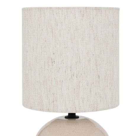 Bordlampe Gaia kule linfarget 28 cm, lampen med linfarget skjerm