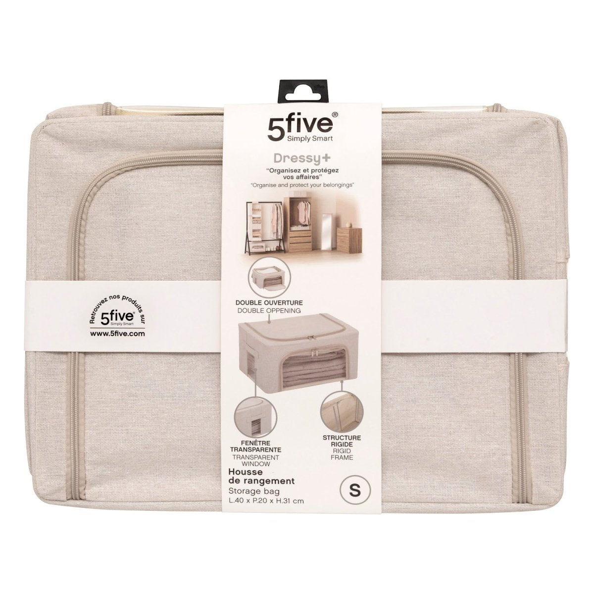 5five Simply Smart Dressy+ oppbevaringsbag med dobbel åpning i original emballasje