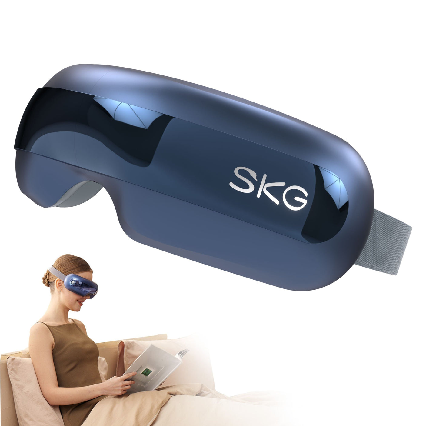 Massasjemaske designet for å lindre øyetretthet.