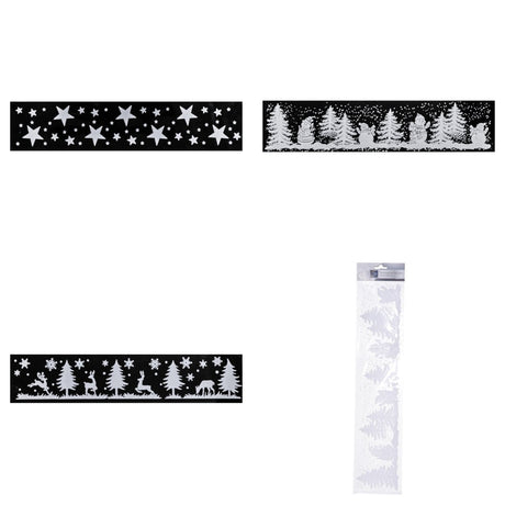 Julebanner stickers hvit 3 design 58 cm, alle 3 banner