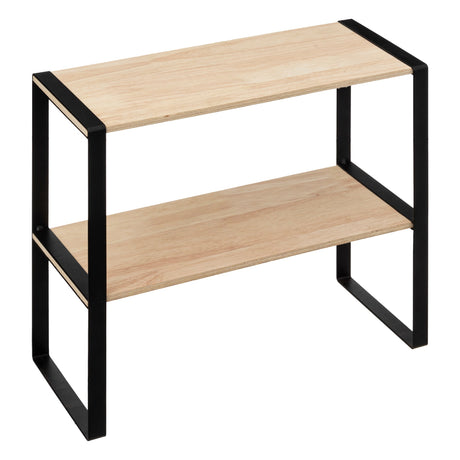 Hylle Blackwood 2 etasjer, hyllen med sort ramme og lyse hyller