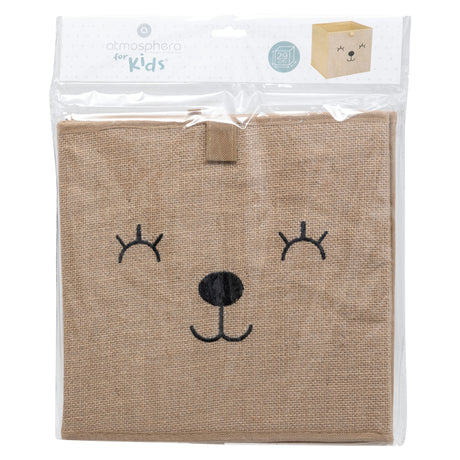 Oppbevaringsboks bamse brun 29 x 29 cm, boksen i emballasjen