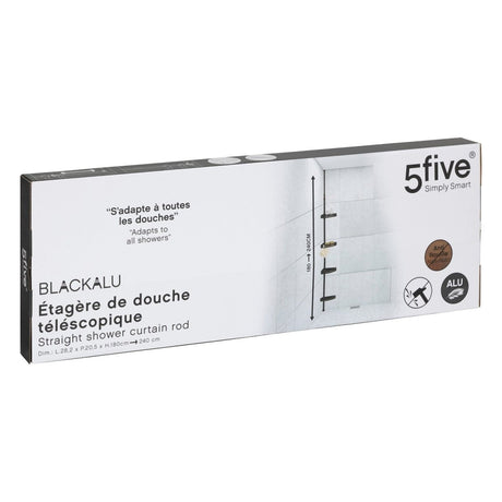 5five Simply Smart Blackalu teleskopisk dusjhylle i original emballasje