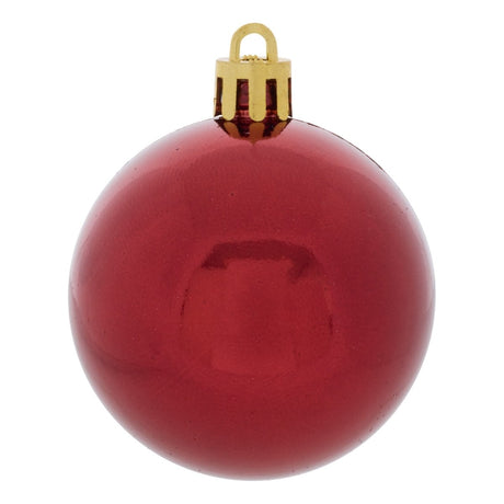 35-pk julekuler granatrød 2,9 cm, blank kule som reflekterer lyset
