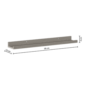 Bildehylle Fixy eikefarget 58 cm, mål på bildehyllen