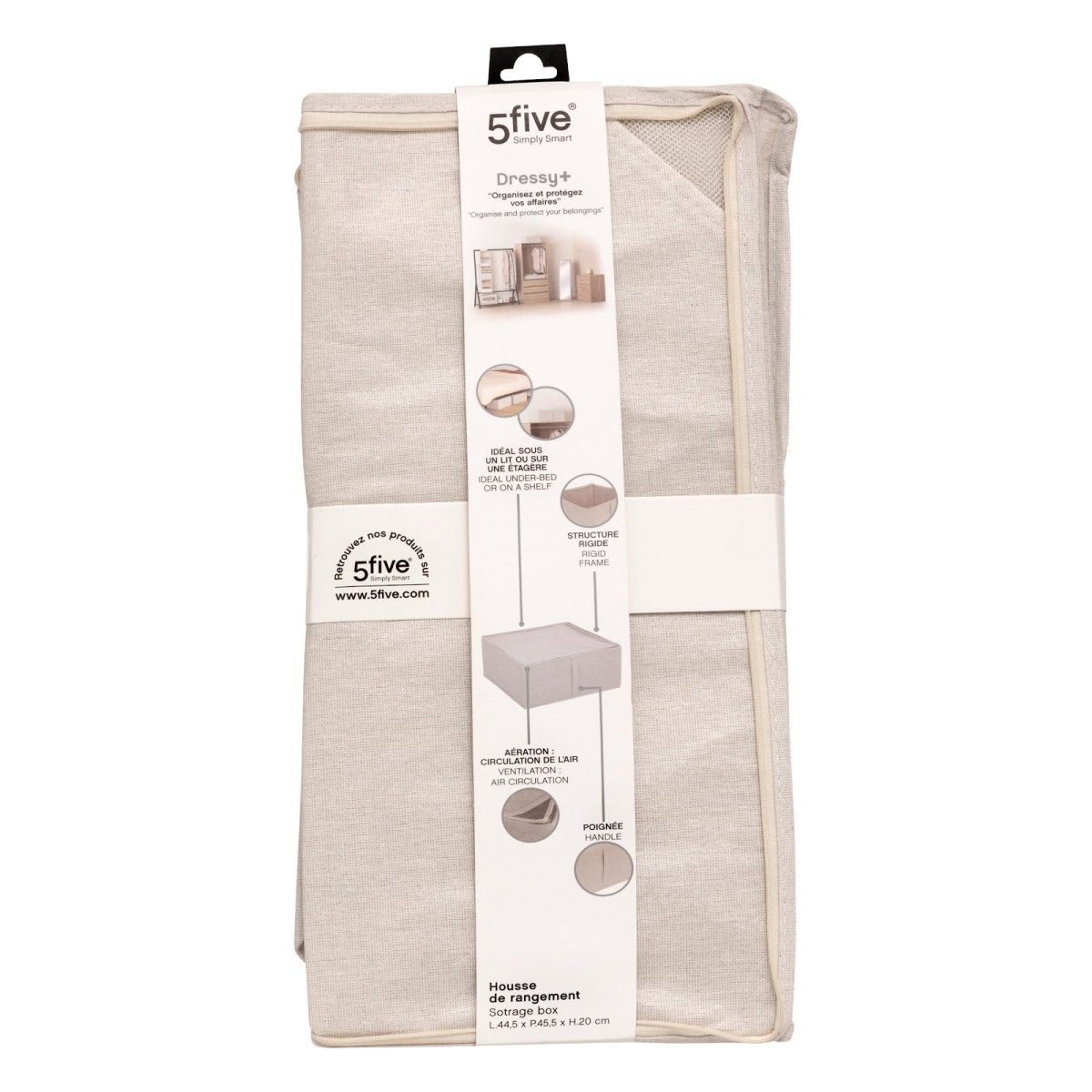 5five Simply Smart Dressy+ stiv oppbevaringsboks beige i original emballasje