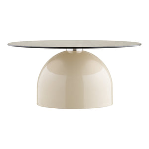 Ravello sofabord herdet glass grå/beige ø70 cm