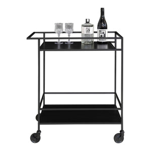 Vita barvogn 68 x 40 x 79 cm, sort metall - Lindas Dekor