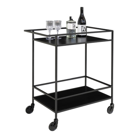 Vita barvogn 68 x 40 x 79 cm, sort metall - Lindas Dekor