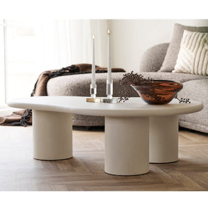 Palmera sofabord sement-look off-white 120 x 80 x 35 cm