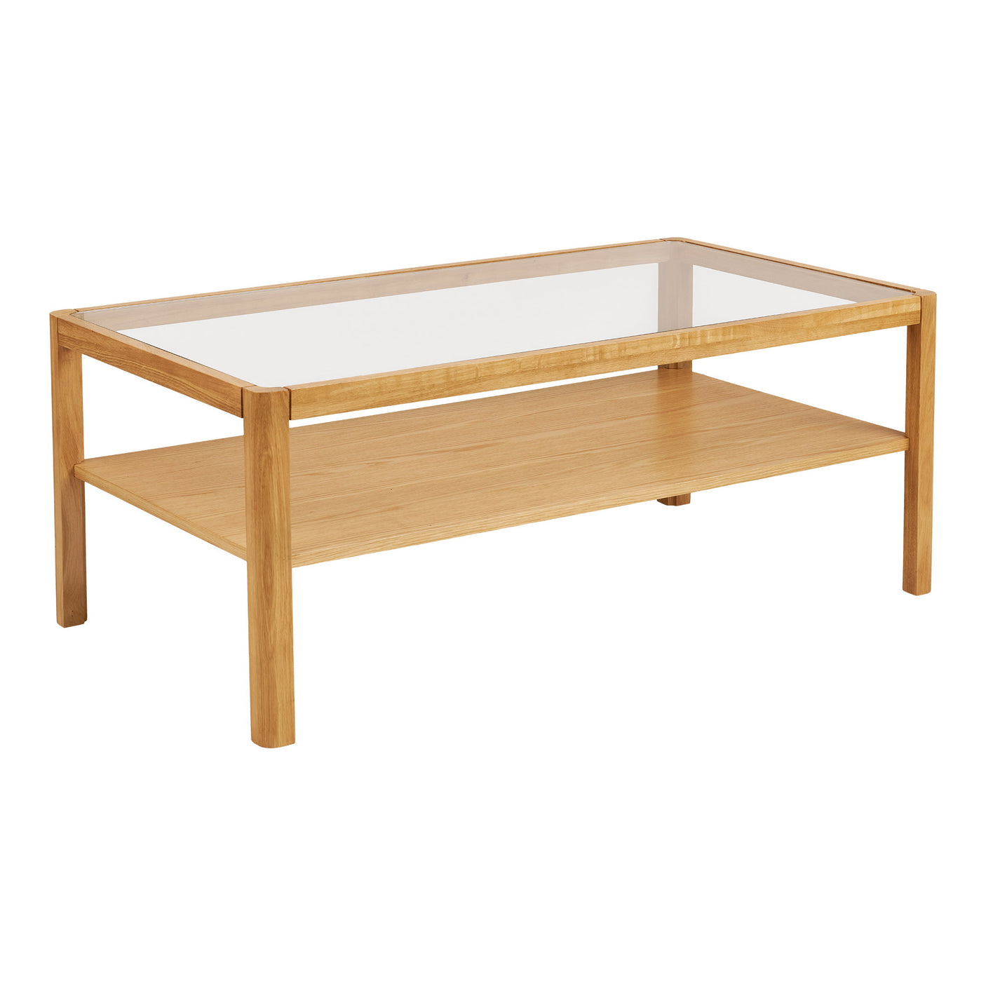 Lourmarin sofabord eik og herdet glass 110 x 60 x 45 cm