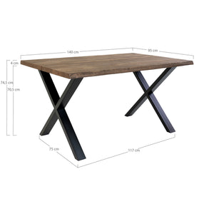 Toulon matbord rökt ek 140 cm