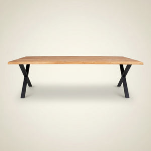 Toulon matbord naturlig ek 300 cm - översiktsbild av långt bord med stålben