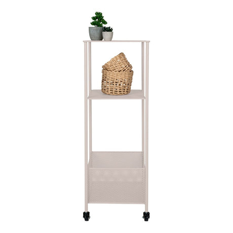 Torres vogn med tre hyller 35 x 35 x 100 cm, sand