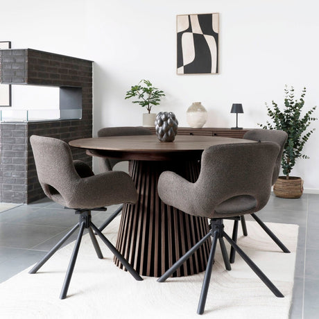 Osaka spisebord smoked oak veneer, uttrekkbart 120 - 240 cm - Lindas Dekor