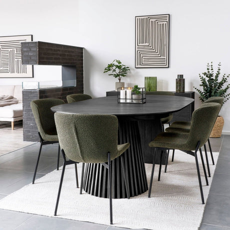 Osaka spisebord uttrekkbar sort eikefiner 120–200 cm - Lindas Dekor