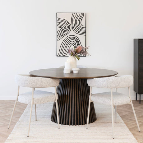 Osaka spisebord smoked oak veneer rund 140 cm - Lindas Dekor