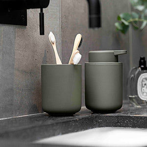 Ume tannbørsteholder i olive green til moderne baderom