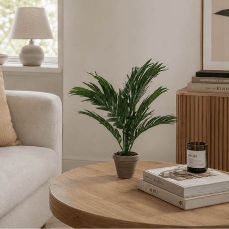 Areca palme kunstig grønn med potte 43 x 39 cm - Lindas Dekor Kunstige planter
