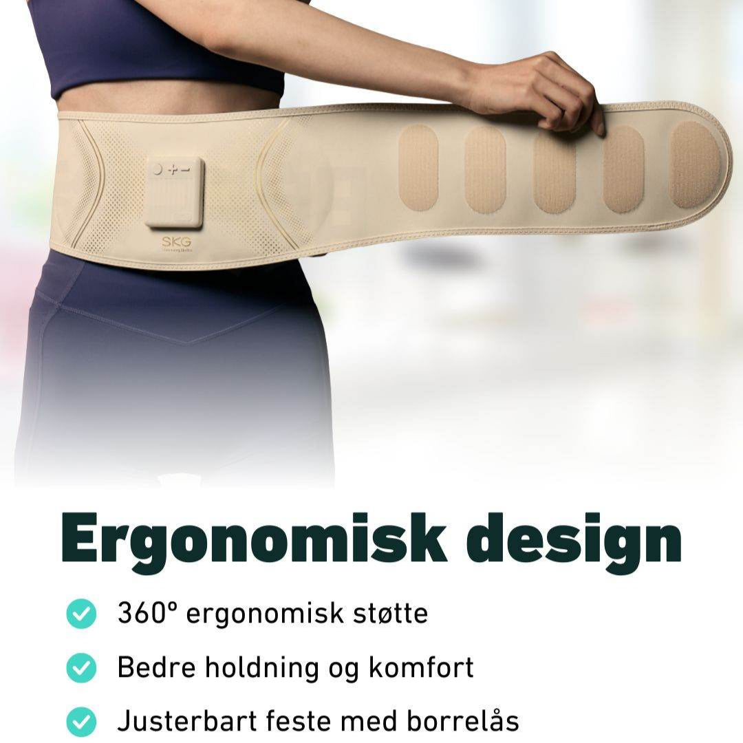 Ergonomisk støtte som gir bedre holdning og komfort.