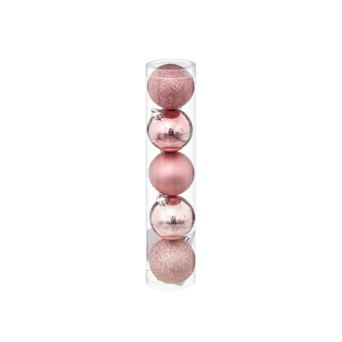 5-pk julekuler rosa 5 cm - Lindas Dekor Julekuler
