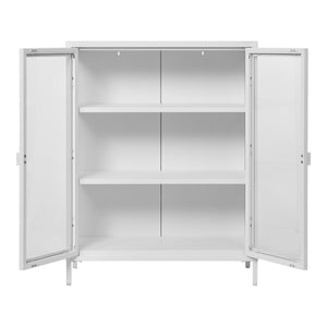 Brisbane vitrineskap 2 glassdører hvit stål 80x40x101 cm - bilde 3