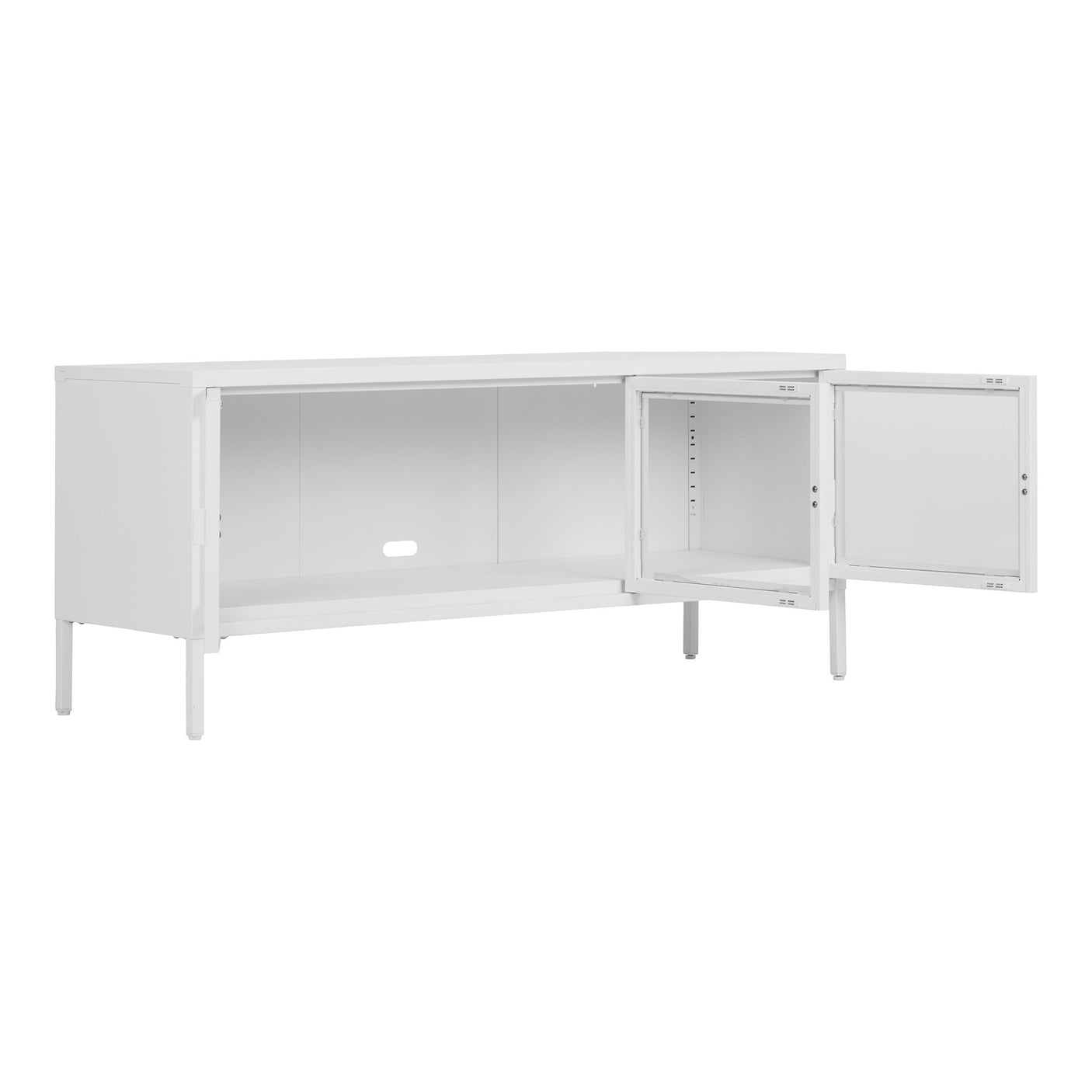 TV-benk 130x40x55 cm i hvitlakkert stål – Brisbane