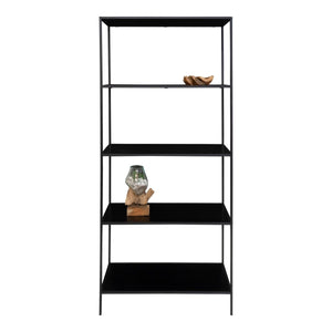 Vita bokhylle 5 hyller sort 80 x 36 x 170 cm