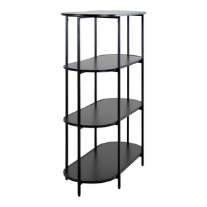 Vita oval bokhylle 4 hyller sort 85x36x111 cm